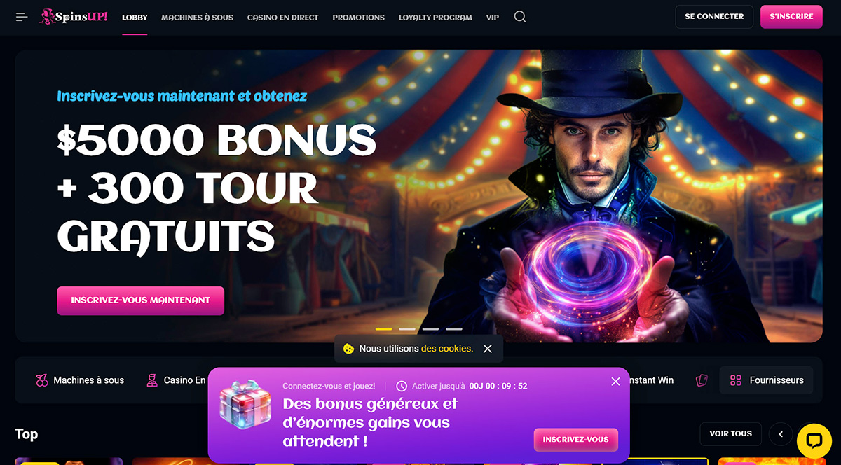 Bonus de Bienvenue Spinsup! Casino